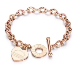 Guard Your Heart Christian Bracelet Proverbs 4:23 Stainless Steel Rose Yellow or White Gold Plated