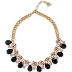 Guess Flower Inspired Black and White Necklace and Bracelet, SET or Pieces