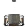 Halstead 6-Lght Chandelier W/Wood & Wire Mesh Shade