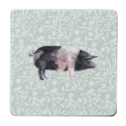Hampshire Farm Pig Ceramic Coaster Fine Quality