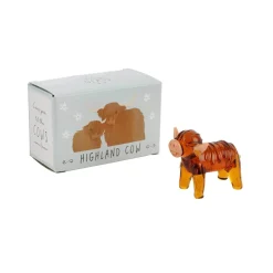 Hand Blown Glass Highland Cow Ornament in Gift Box