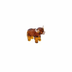Hand Blown Glass Highland Cow Ornament in Gift Box