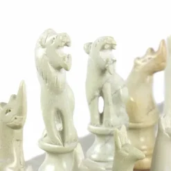 Hand Carved Kenya Traditional Soapstone Animal Chess Set or Pieces- 15