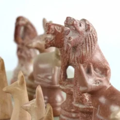Hand Carved Kenya Traditional Soapstone Animal Chess Set or Pieces- 15