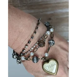 Hand Crafted, Layered Vintage look Bracelet for Moms-Beautiful Gift by Guilded Life