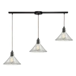 Hand Formed 3-Lght Glass Pendant Light Fixture