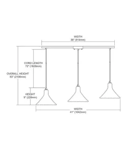 Hand Formed 3-Lght Glass Pendant Light Fixture