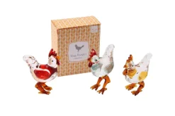 Handblown Glass Roosters, Cute little glass chickens