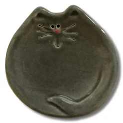 Handmade Ceramic Cat Trinket Dish Tea bag Holder Cute!