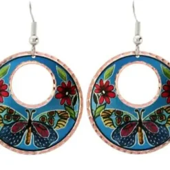 Handmade Copper Butterfly Hoop Earrings