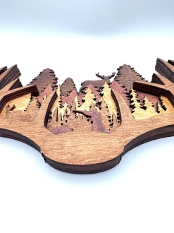 Handmade Deer Antlers Multi-Layer Wood Wall Hanging