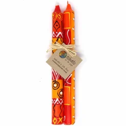 HAND-PAINTED DINNER CANDLES, PAIR (ZAHABU DESIGN)