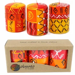 HAND-PAINTED DINNER CANDLES, PAIR (ZAHABU DESIGN)