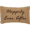 Happily Ever After Burlap Country Primitive Throw Pillow *