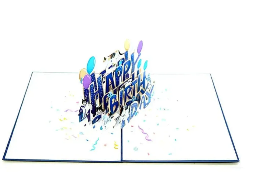 Happy Birthday Cats Pop Up Card for Cat Lovers