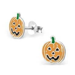 Haunted Tree and Pumpkins Pendant Necklace & Earrings in 925 Silver, Spooky Good Fun!