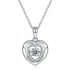 Heart or Star Twinkle Setting Moissanite Luxury Necklaces 925 Sterling Silver