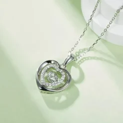 Heart or Star Twinkle Setting Moissanite Luxury Necklaces 925 Sterling Silver