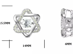 Heart or Star Twinkle Setting Moissanite Luxury Necklaces 925 Sterling Silver