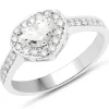 Heart Shaped Genuine Diamond Ring Fine Quality 14K White Gold-Exquisite!