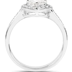 Heart Shaped Genuine Diamond Ring Fine Quality 14K White Gold-Exquisite!