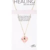 Heart Shaped Healing Cat's Eye Pink Necklace Alexa's Angels