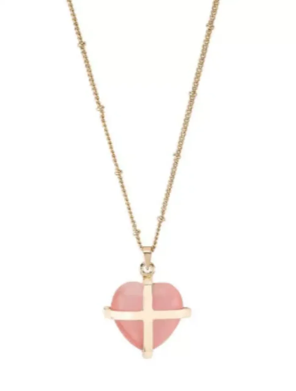 Heart Shaped Healing Cat's Eye Pink Necklace Alexa's Angels