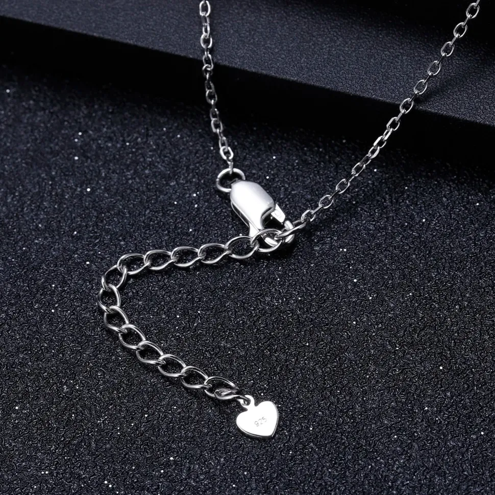 Heartbeat with Gemstone Heart Rhodium Plated Sterling Silver Necklace