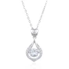 Hearts and Halo Moissanite Twinkle Set Necklace 925 Sterling Silver