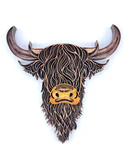 Highland Cow 3D Multi-Layer Wood Wall Hanging Handmade in the USA