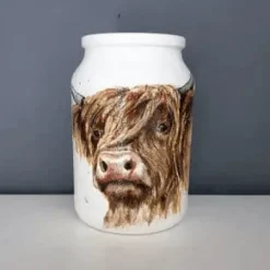 Highland Cow Glass Vase