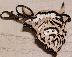 Highland Cow Keychain Handmade in the USA