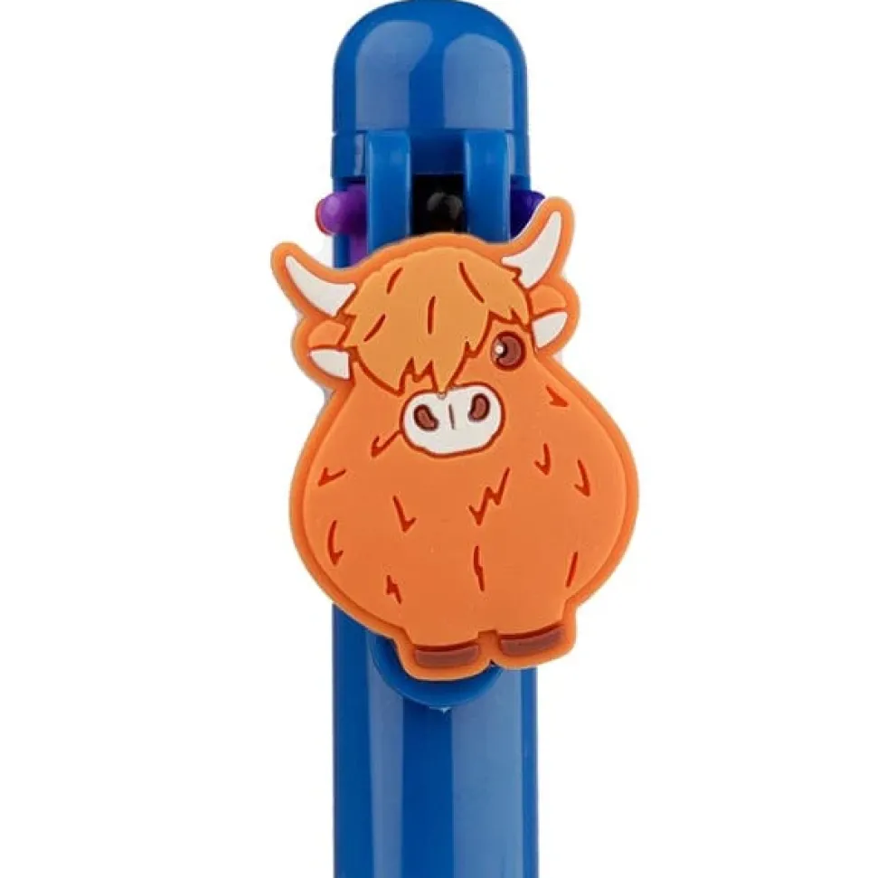 Highland Cow Multi Color Pen with Cow Charm (6 Colors)