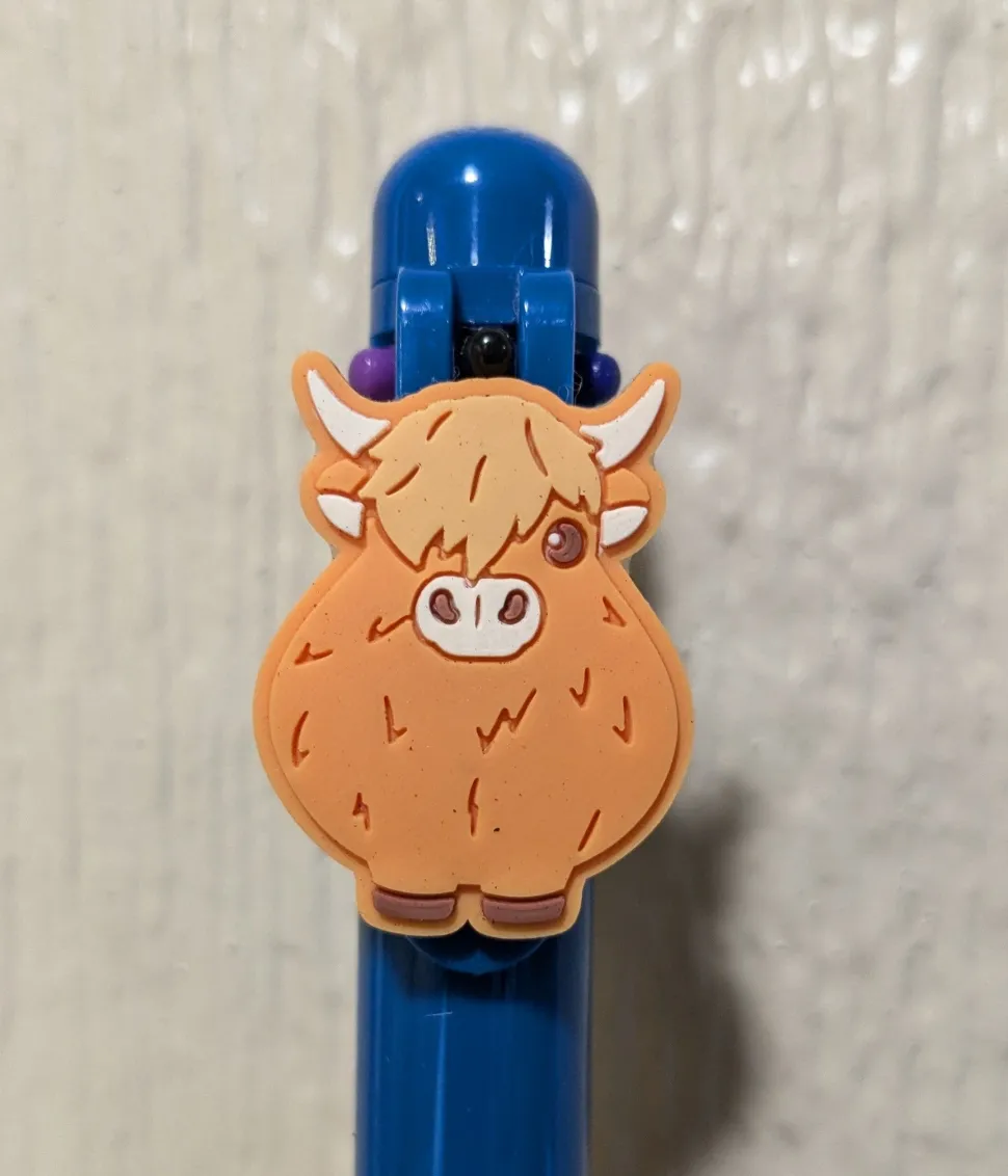 Highland Cow Multi Color Pen with Cow Charm (6 Colors)