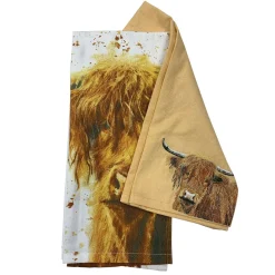 HIGHLAND COW ORGANIC TEA TOWEL