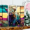 Highland Cow Tumbler Colorful Stained Glass Look