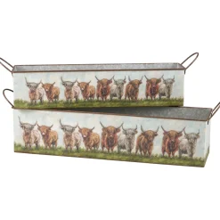 Highland Cows Metal Nesting Bin Set-Primitives by Kathy