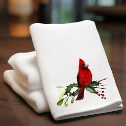 Holiday Cardinal Microfiber Finger Towel for Nature Lovers