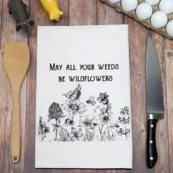 Honey Bee & Wildflower Kitchen Towels: Cute gifts, made in the USA!