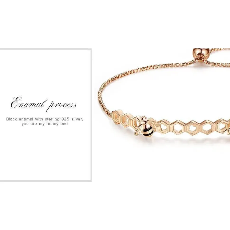 Honey Bee Bracelets and Rings In Yellow Gold Plated 925 Silver, Sweeter than Honey!