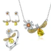 Honey Bee Jewelry SET, Ring, Earrings and Necklace BEE-autiful! Elegant!