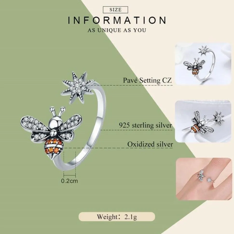 Honey Bee Jewelry Set, Sterling Silver, GORGEOUS! High quality, Unique!