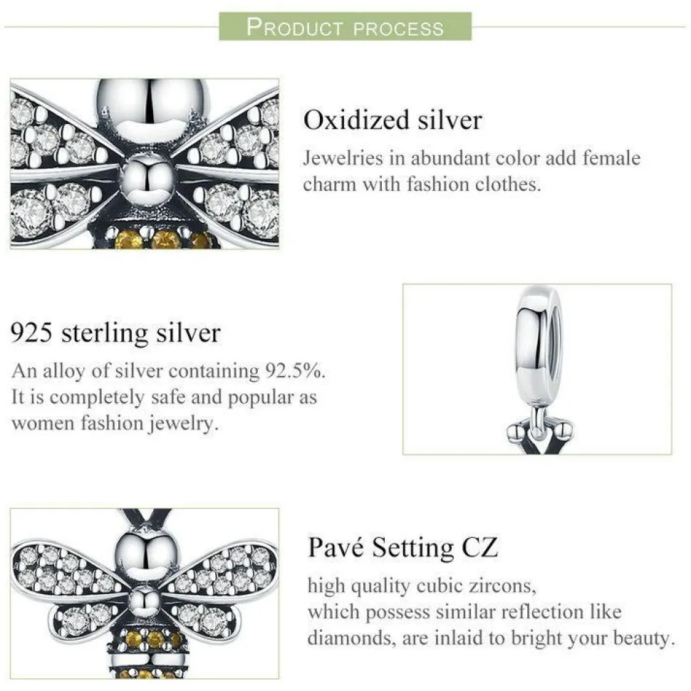 Honey Bee Jewelry Set, Sterling Silver, GORGEOUS! High quality, Unique!