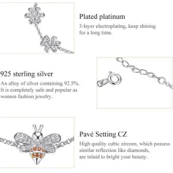 Honey Bee Jewelry Set, Sterling Silver, GORGEOUS! High quality, Unique!
