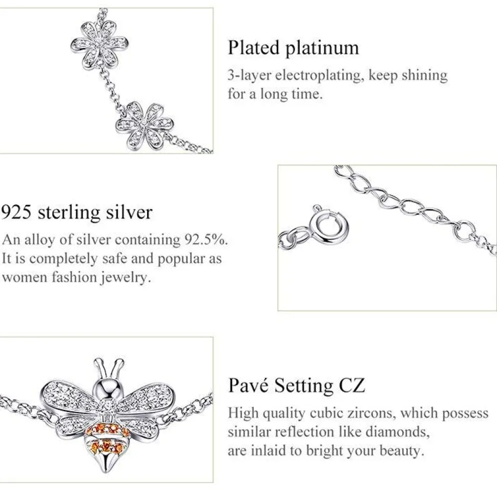 Honey Bee Jewelry Set, Sterling Silver, GORGEOUS! High quality, Unique!