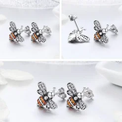 Honey Bee Jewelry Set, Sterling Silver, GORGEOUS! High quality, Unique!