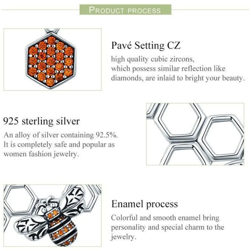 Honey Bee Jewelry Set, Sterling Silver, GORGEOUS! High quality, Unique!