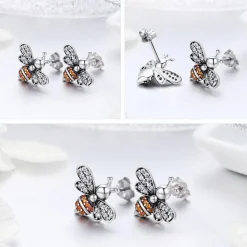 Honey Bee Jewelry Set, Sterling Silver, GORGEOUS! High quality, Unique!