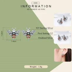 Honey Bee Jewelry Set, Sterling Silver, GORGEOUS! High quality, Unique!