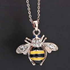 Honey Bee Necklace & Earrings with Austrian Elements Crystal